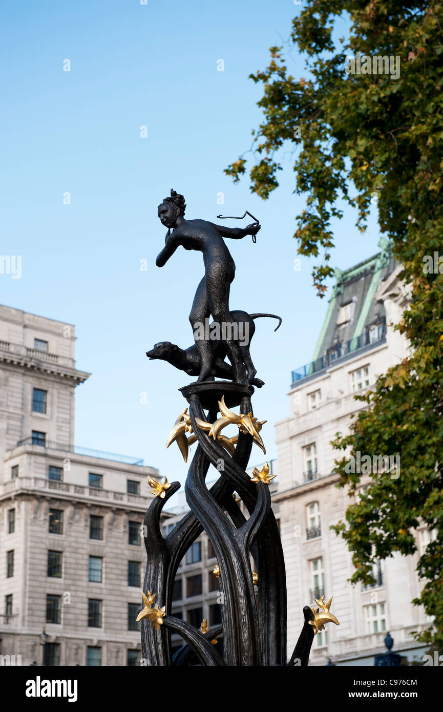 Diana statue by E. J. Clack Green Park London, UK. Stock Photo