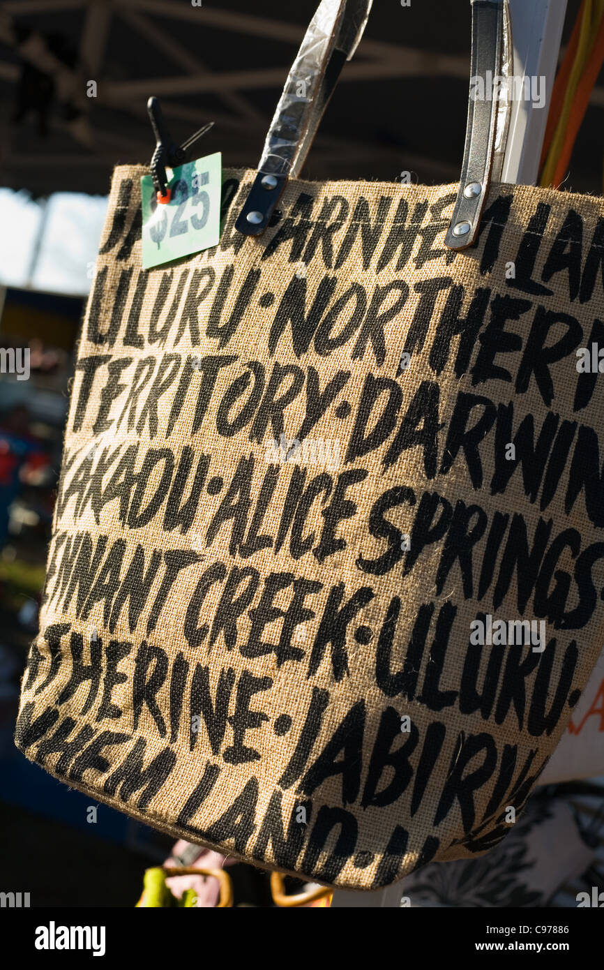 Souvenir bag for sale at Mindil Beach Sunset Markets. Darwin, Northern Territory, Australia Stock Photo