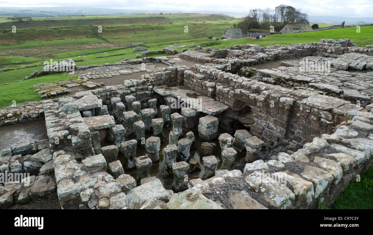Underfloor heating system at Housesteads Roman Fort Hadrian's Wall