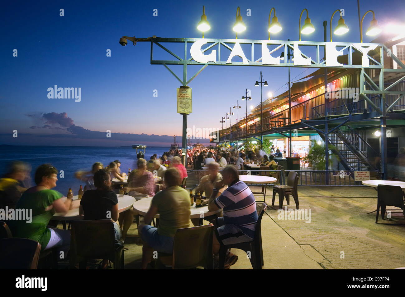 Waterfront dining at Stokes Hill Wharf. Darwin, Northern Territory