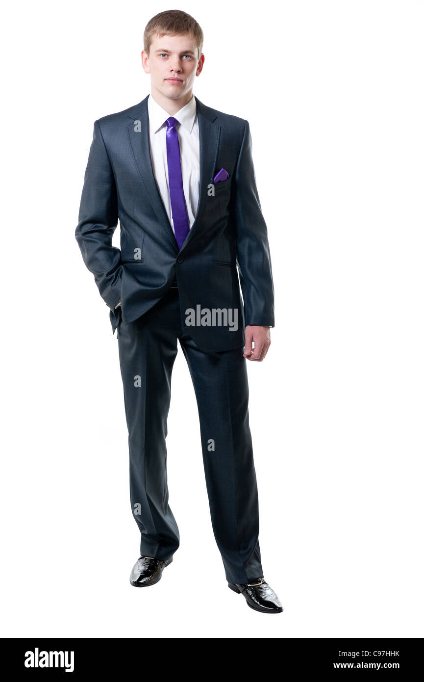 The young businessman in a suit isolated on white background Stock ...
