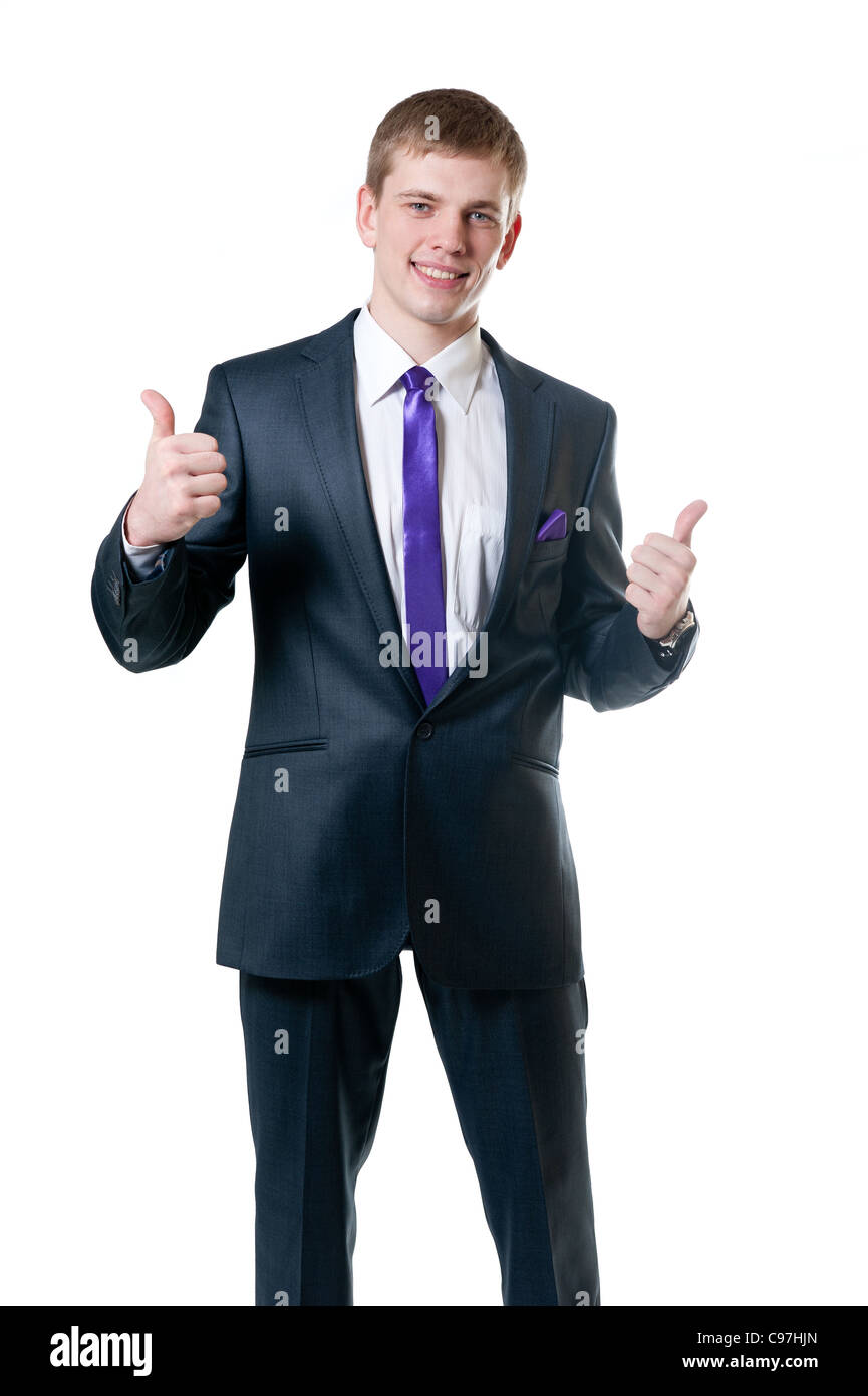 The young businessman in a suit isolated on white background Stock ...