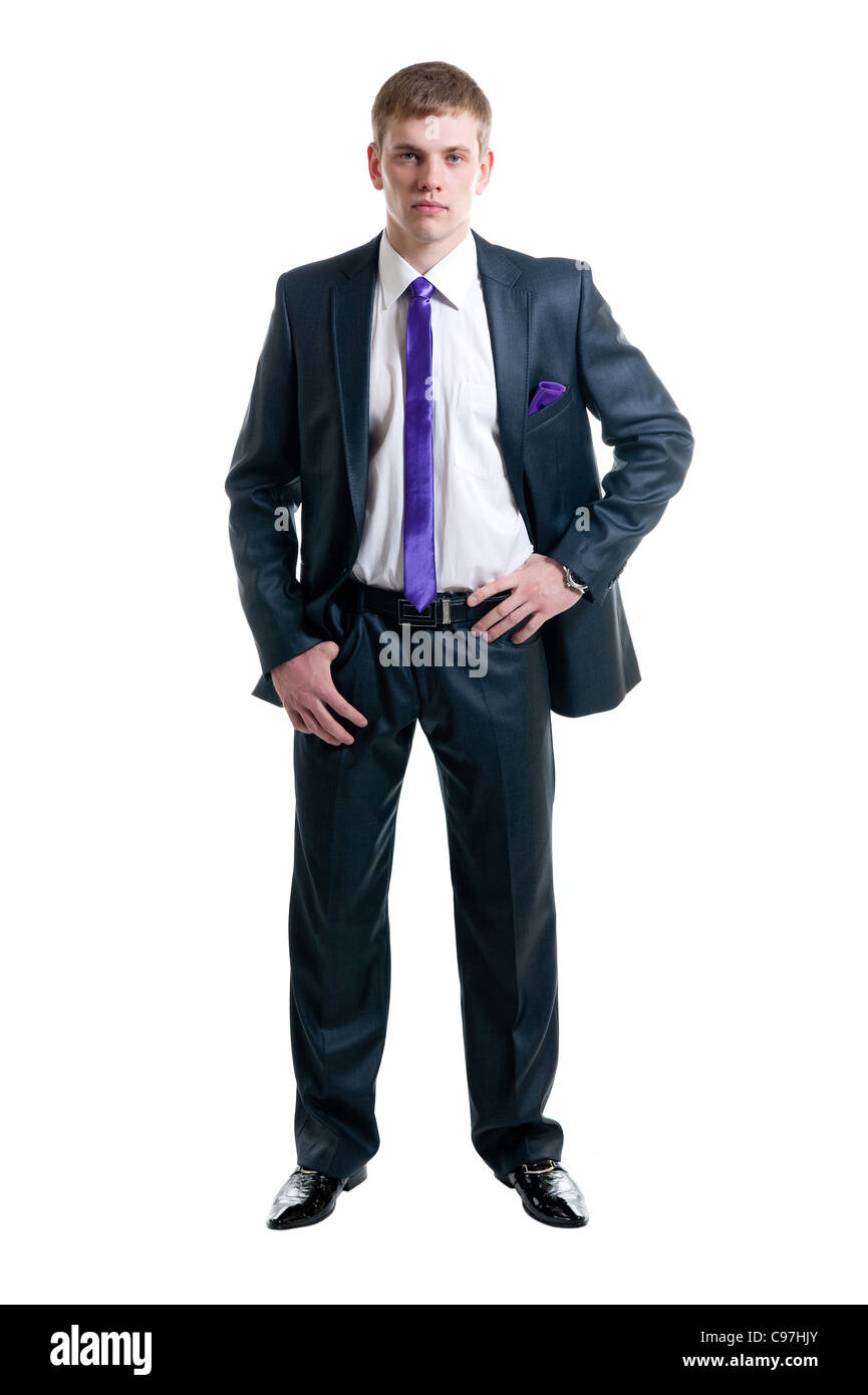 The young businessman in a suit isolated on white background Stock ...