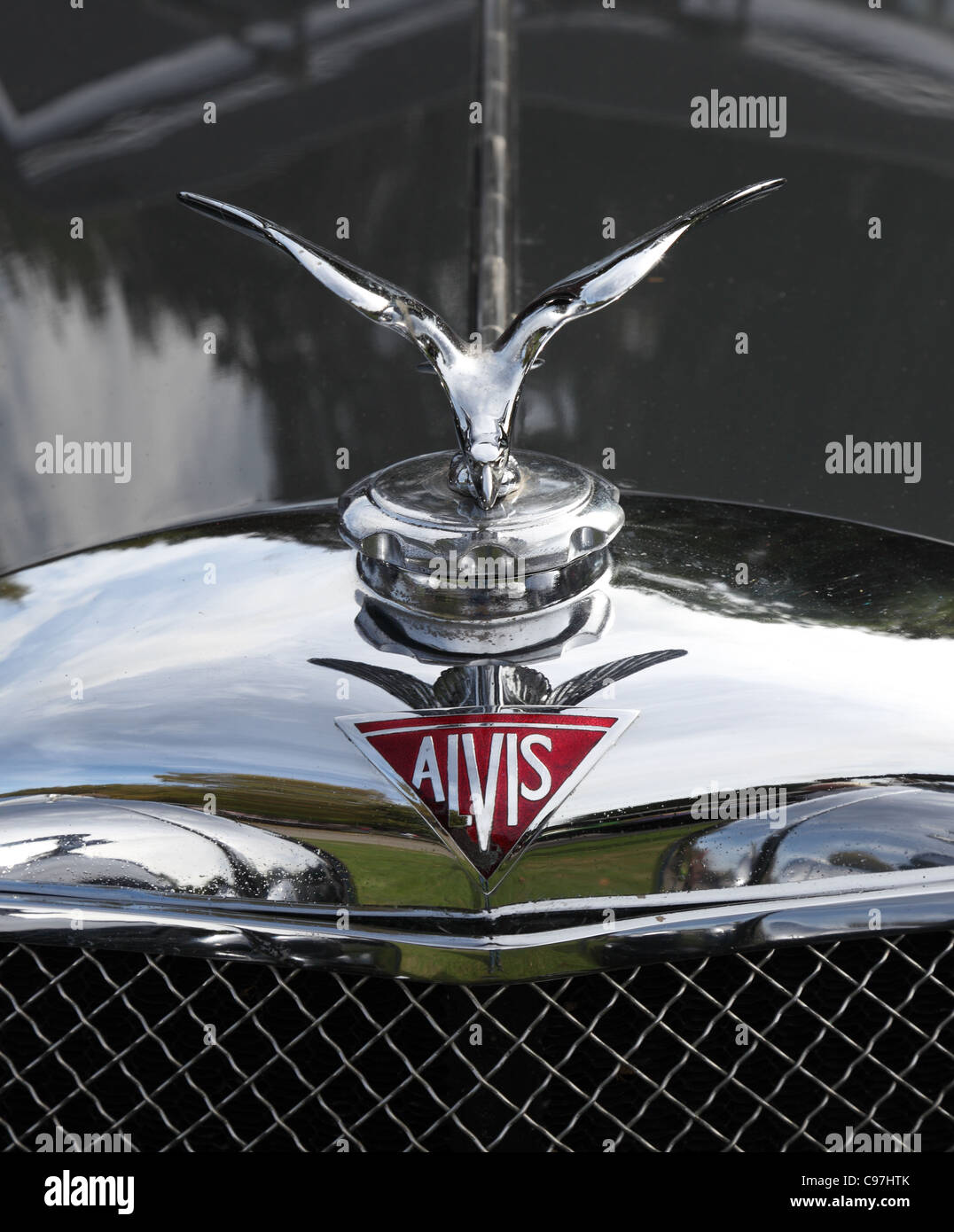 Old Alvis Car Insignia Stock Photo