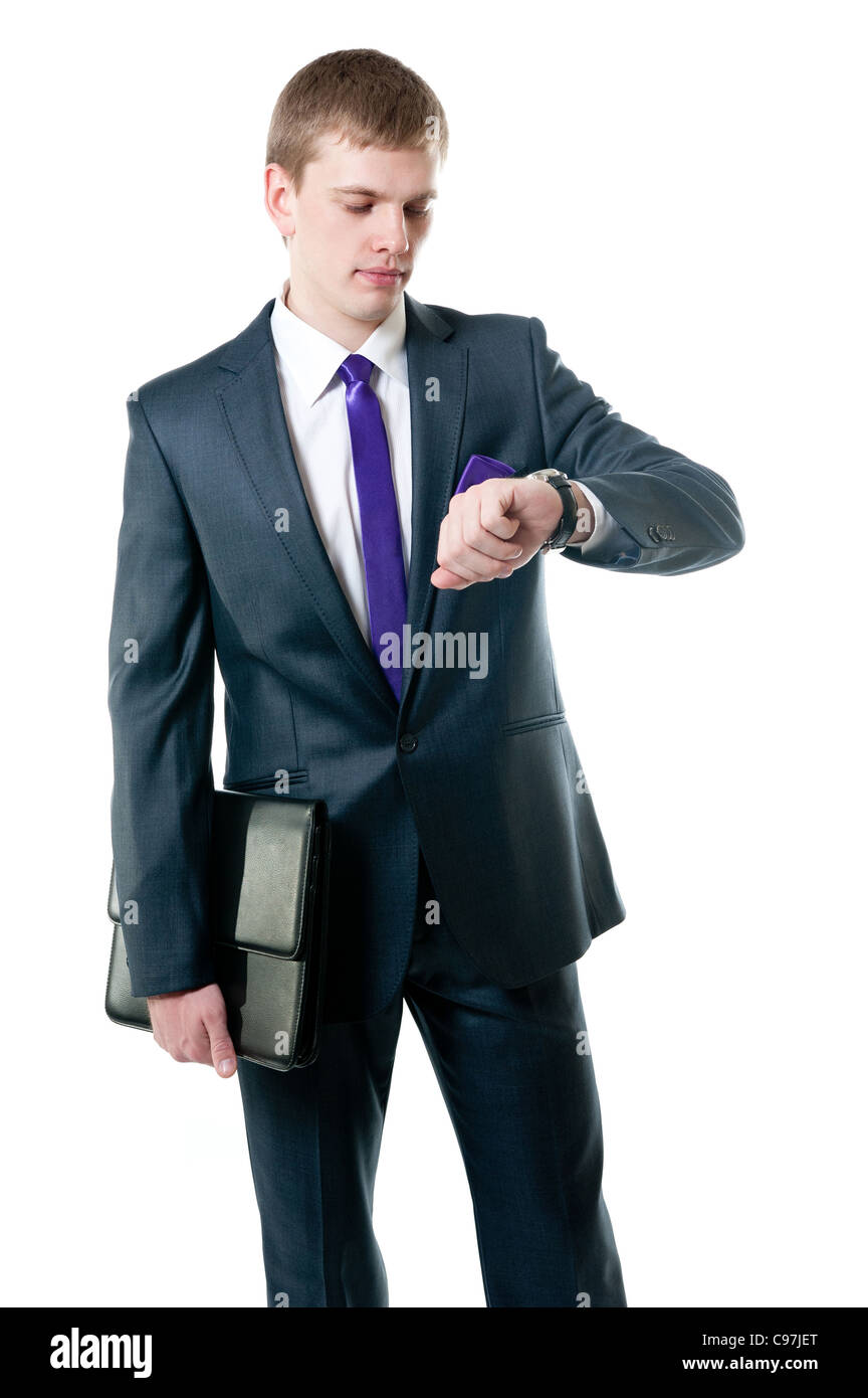 The young businessman in a suit isolated on white background Stock ...