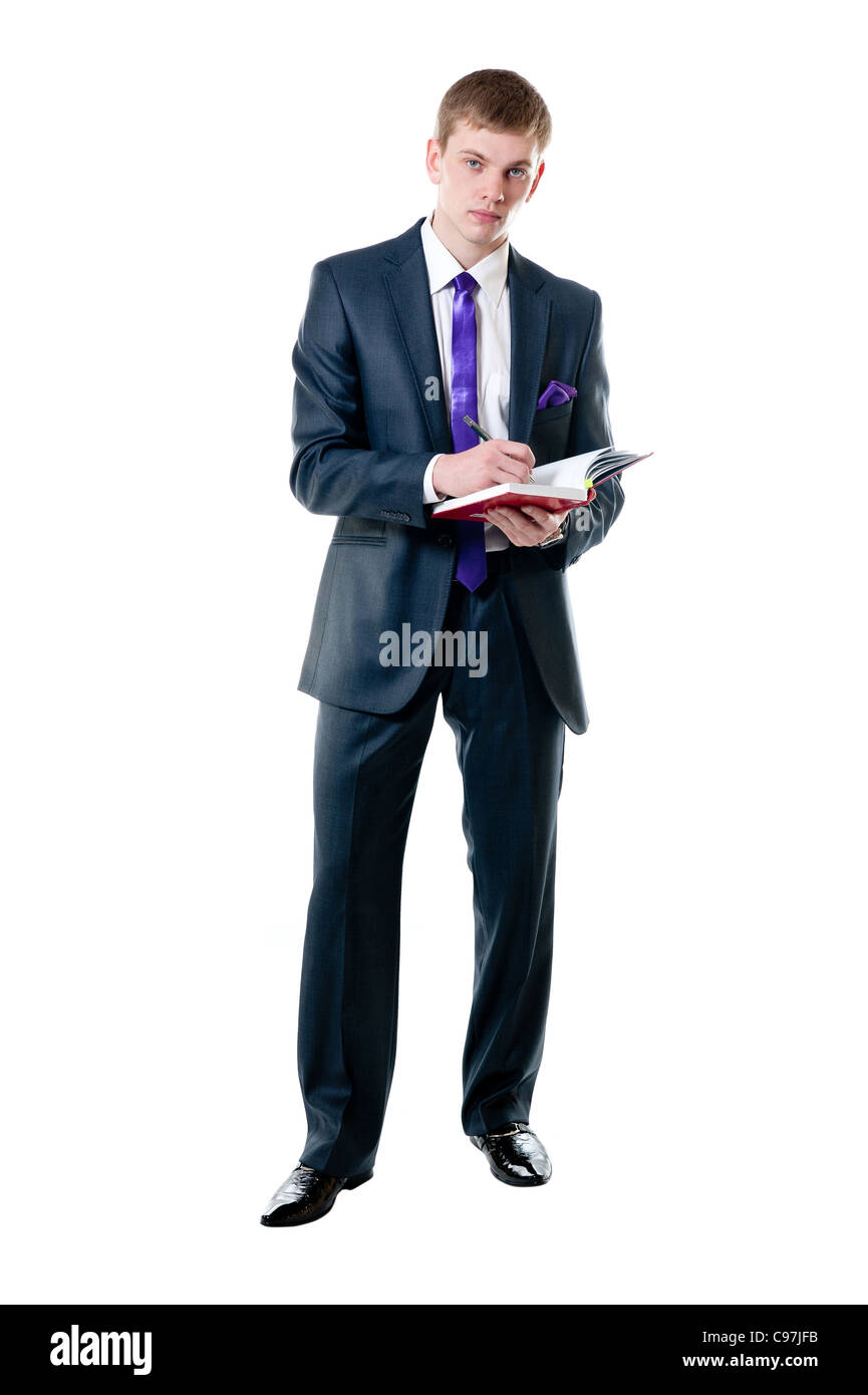 The young businessman in a suit isolated on white background Stock ...