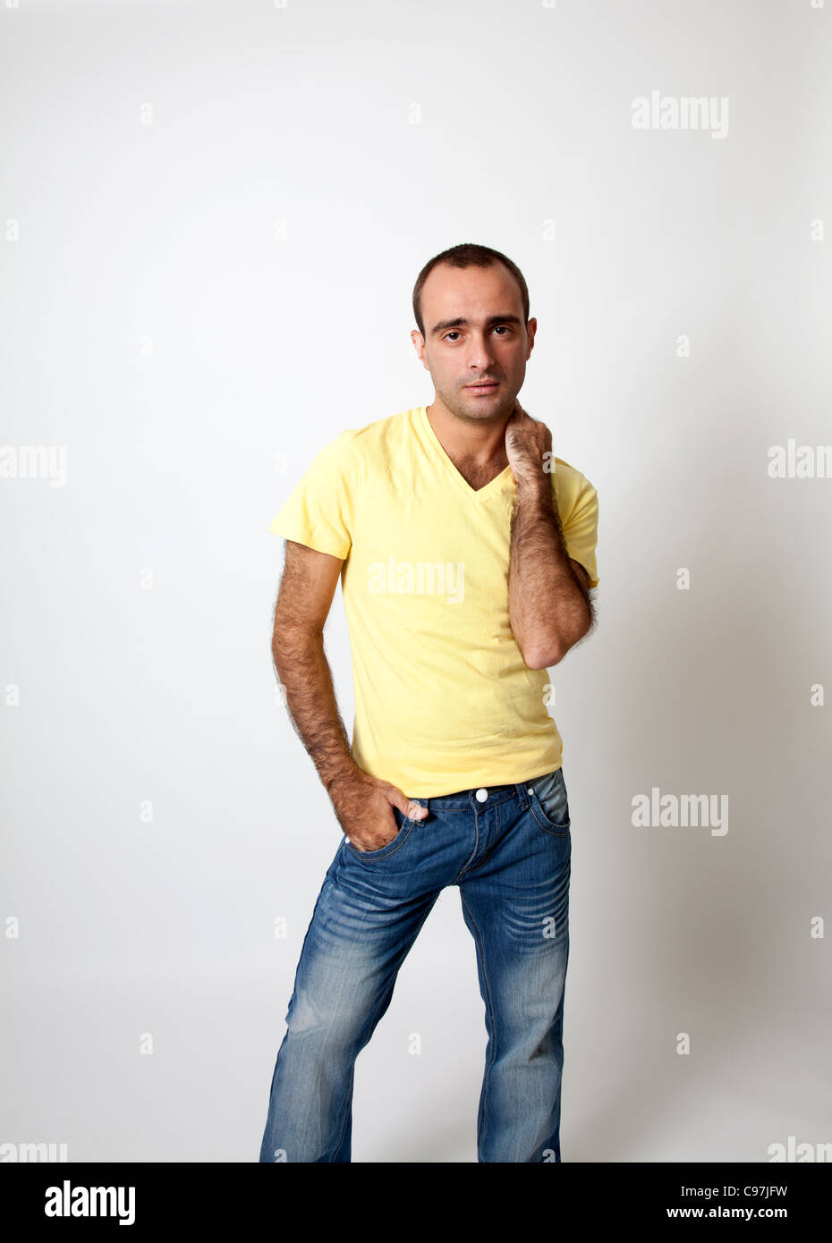 Man in casual clothing - studio Stock Photo