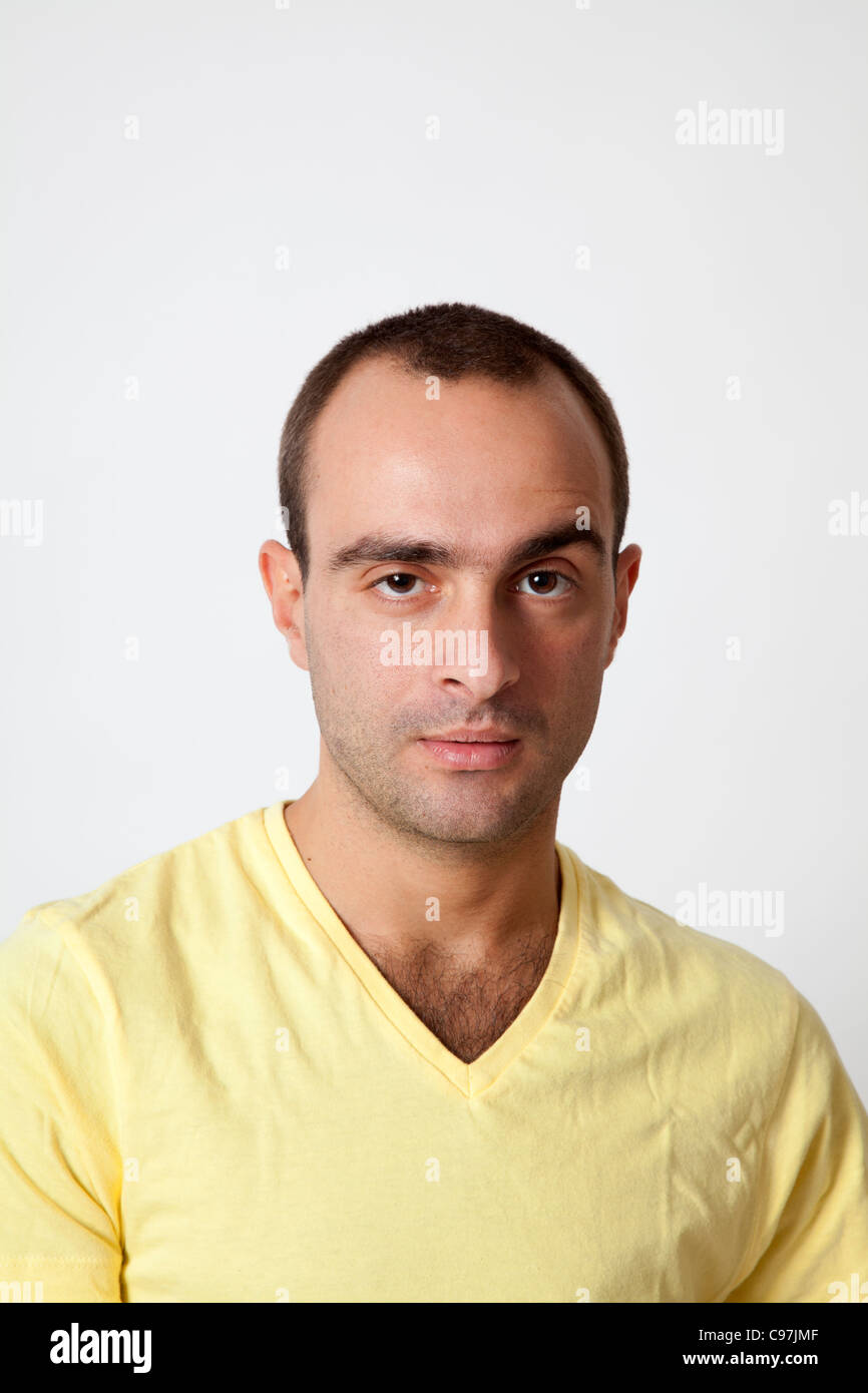 Man raising eyebrow Stock Photo