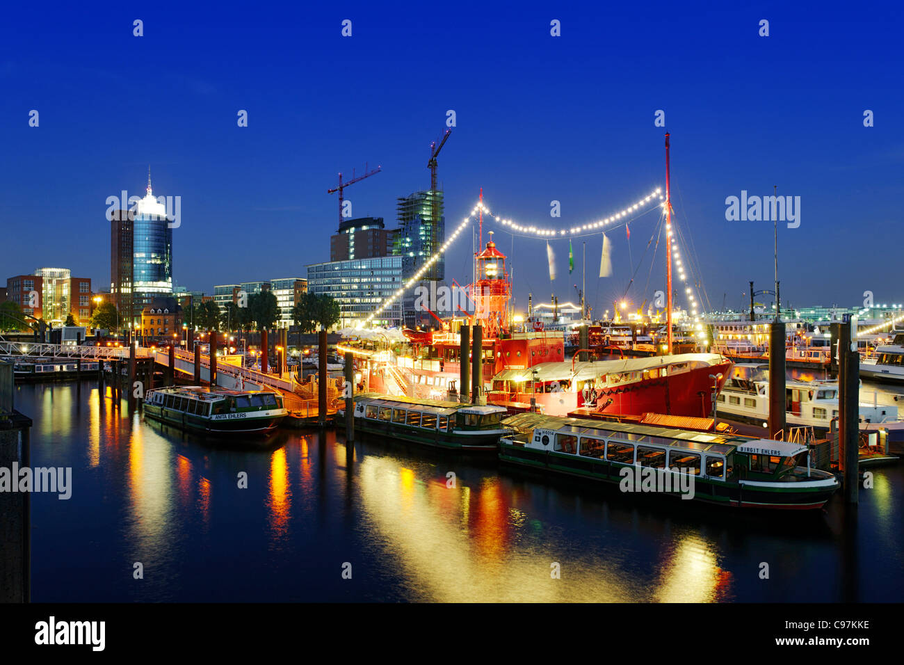City marina, Elbe Philharmonic Hall, port of Hamburg, Hanseatic City of ...