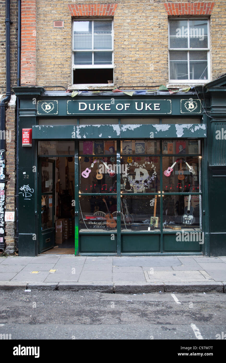 Duke of Uke Ukelele Shop London UK Stock Photo