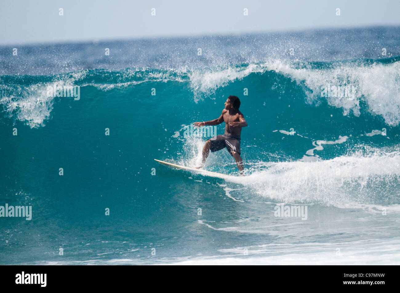 Surfing at Ponta Preta, Sal, Cape Verde Stock Photo - Alamy