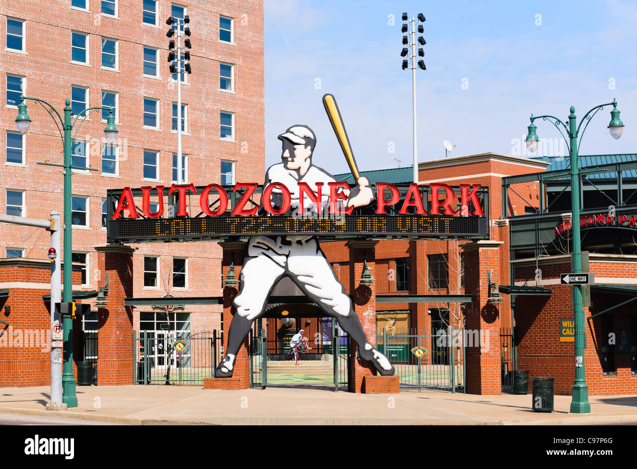 Memphis Redbirds Baseball stadium Autozone Park Stock Photo - Alamy