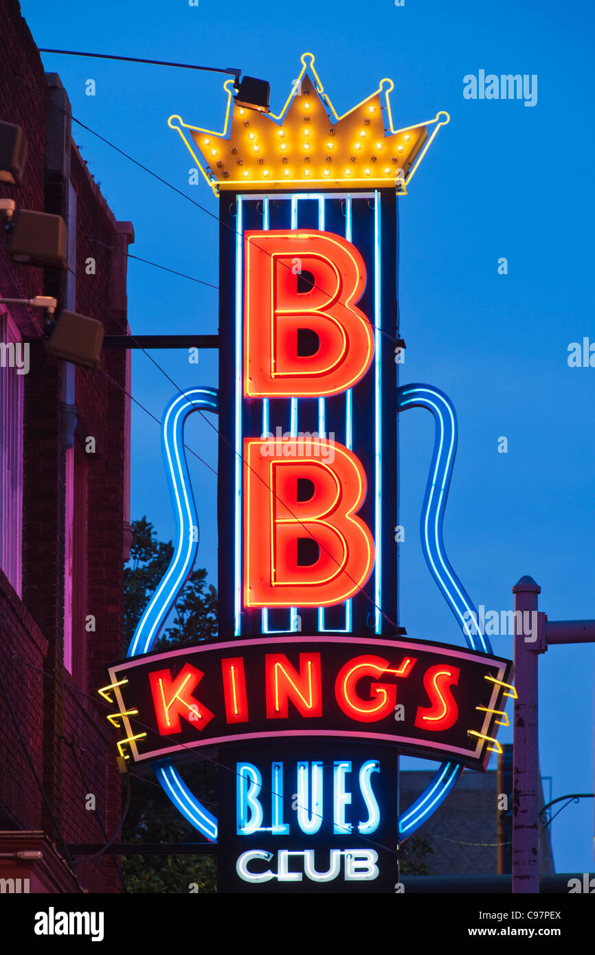 BB king's blues Club Neon sign, Memphis Stock Photo