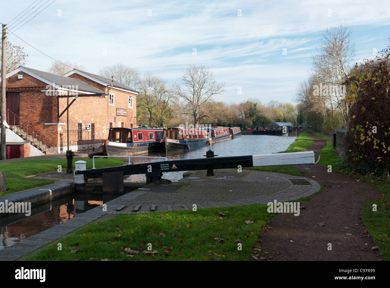 Lock on the birmingham and worcester canal at Stoke Prior near