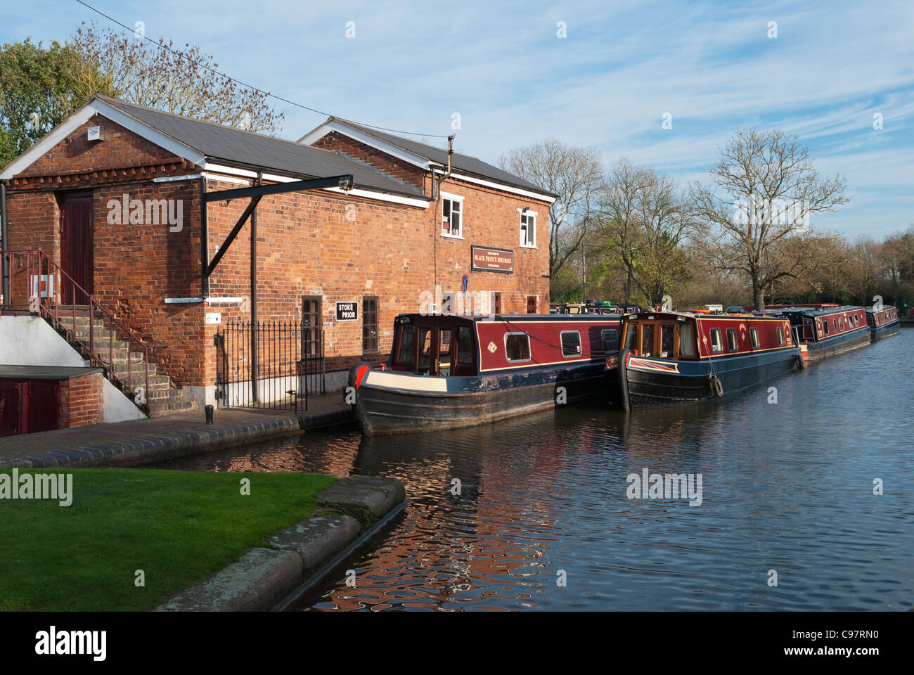 Narrow boats owned by Black Prince holidays on birmingham and worcester