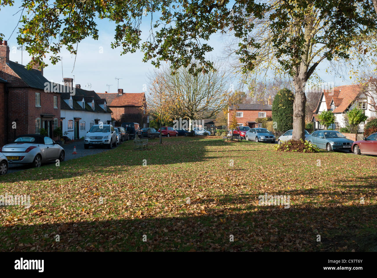 The green in the centre of the village of Feckenham near Redditch in