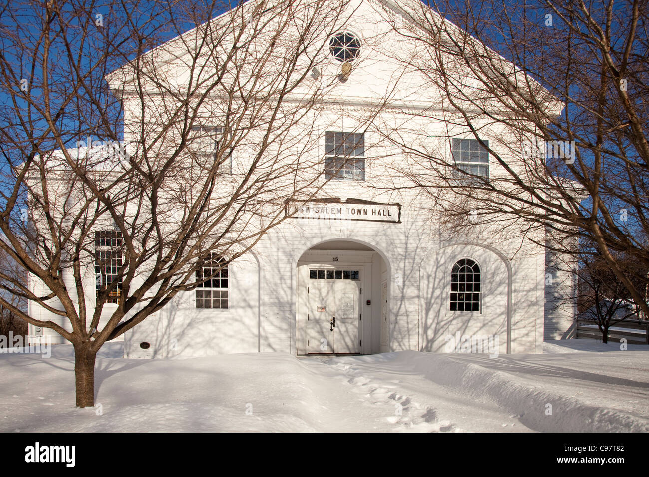 New Salem Town Hall Stock Photo Alamy