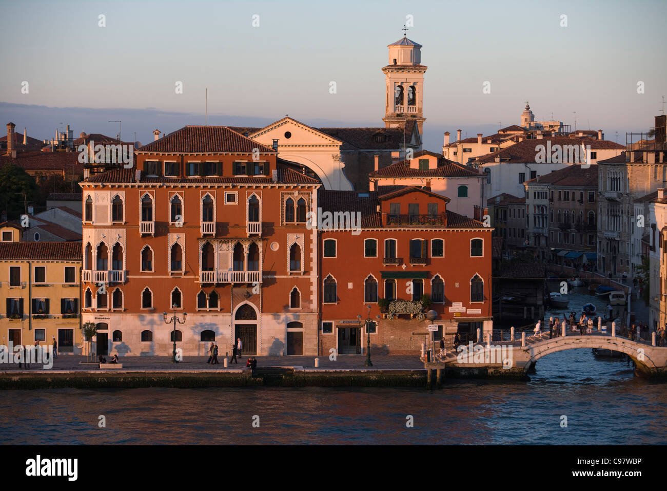 Colorful houses along Canale della Giudecca, Venice, Veneto, Italy ...