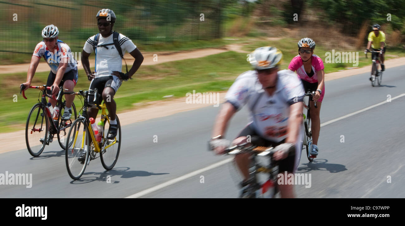 Competitors in the 94.7 cycle race Stock Photo