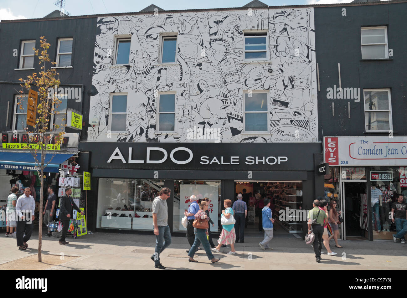 The Aldo Sale Shop on Camden High Road, near Camden Market, in Camden Town, London, UK Stock Photo - Alamy