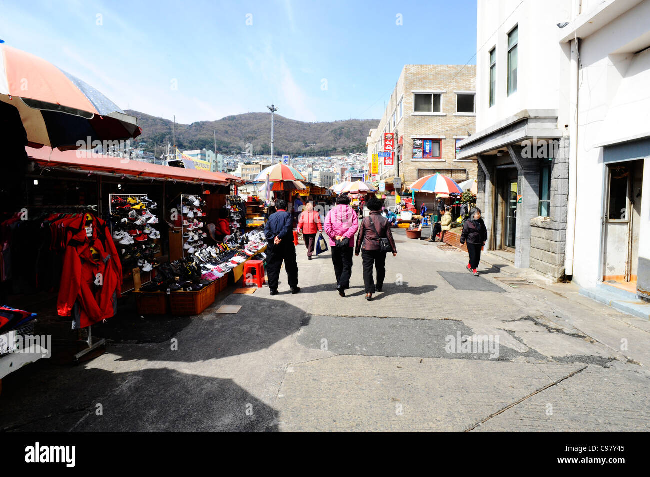 Jagalchi Fish Market, Busan, South Korea. Stock Photo