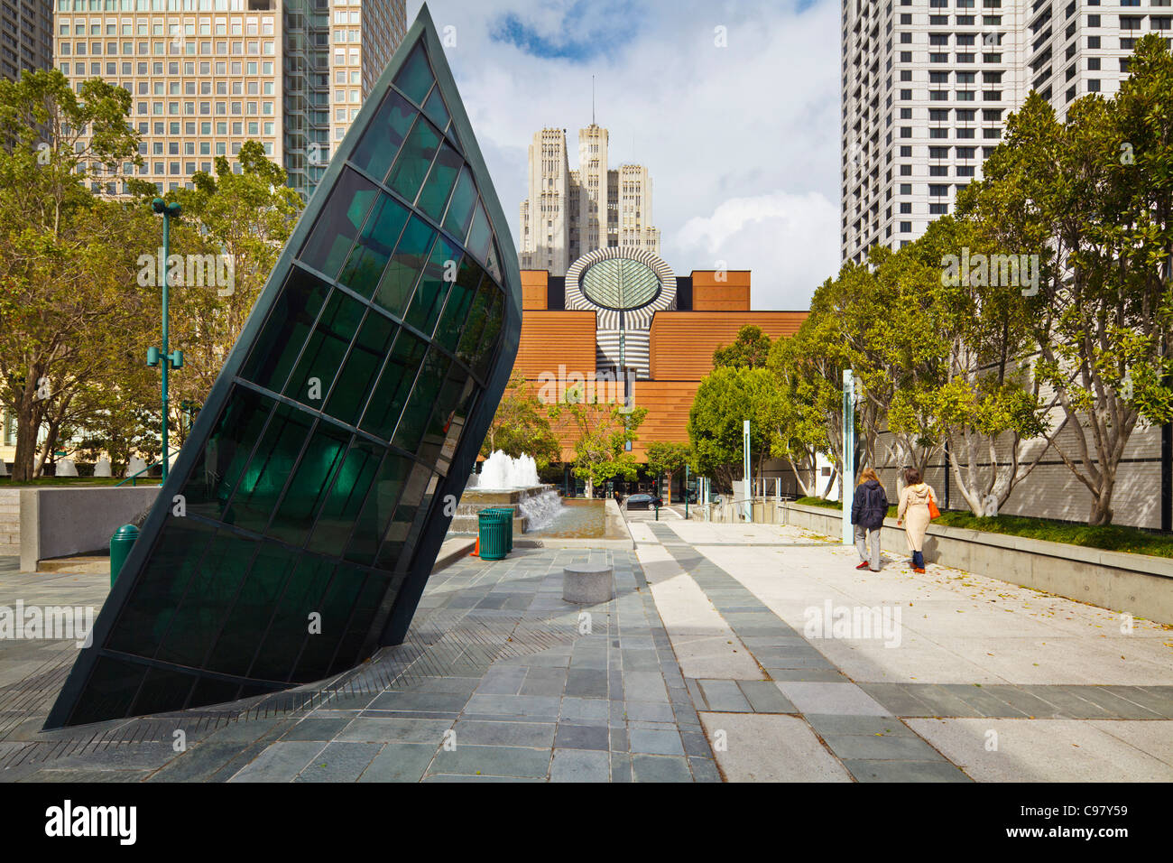 Green Glass Ship, San Francisco Stock Photo