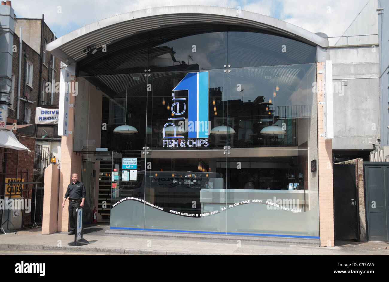 The Pier 1 fish and chips restaurant on Hawley Crescent near Camden