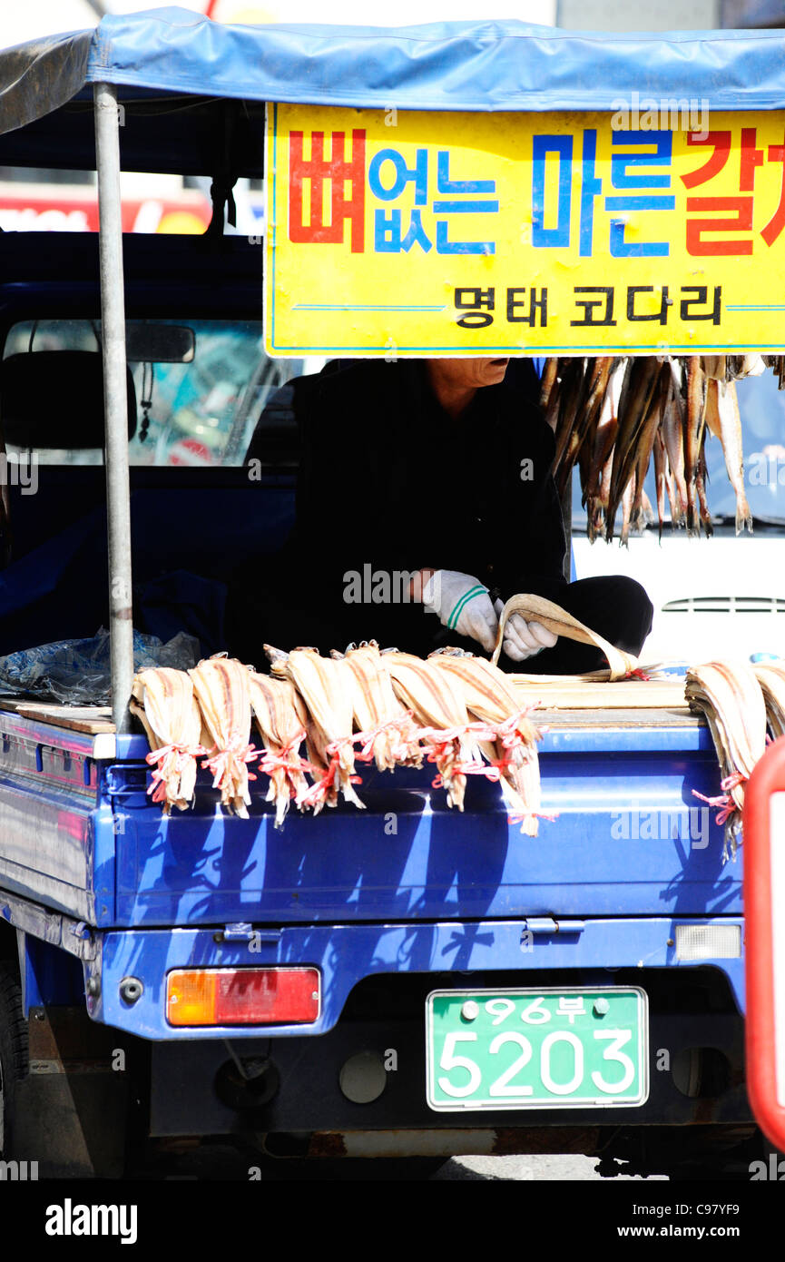 Fish for sale in Busan, South Korea. Stock Photo