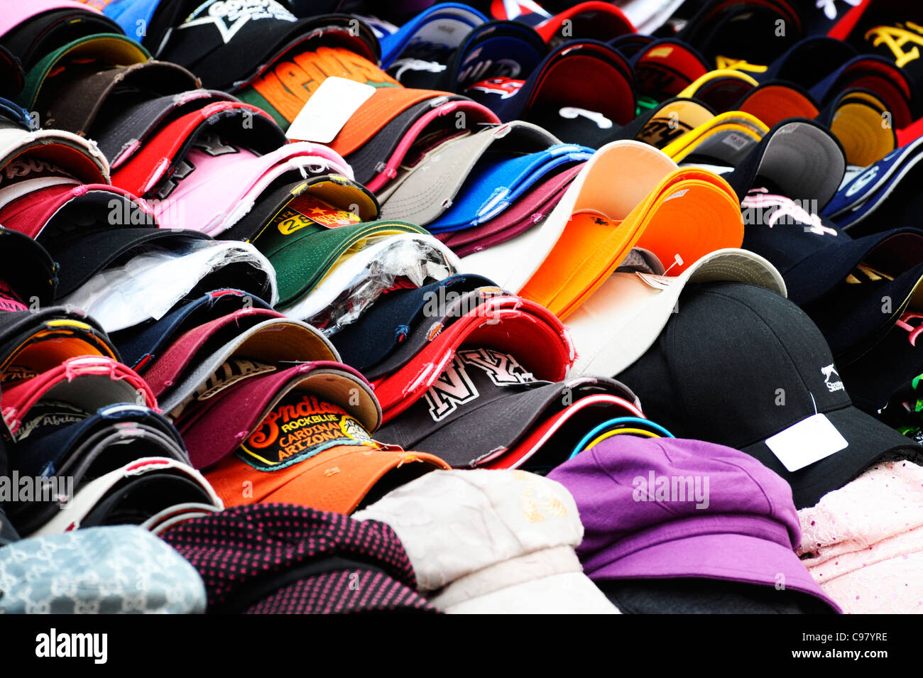 Baseball caps for sale in Busan South Korea Stock Photo Alamy