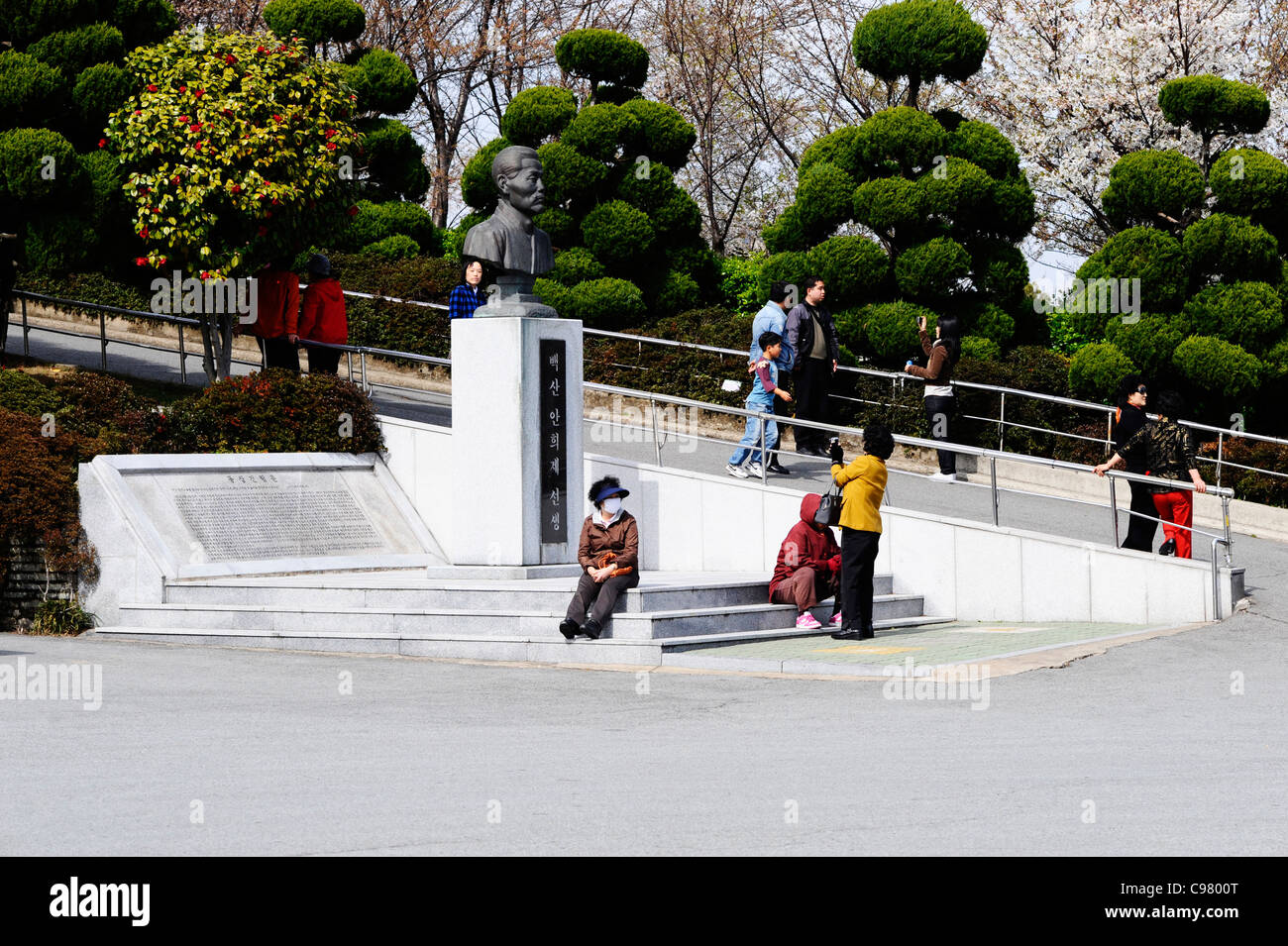 People in Yongdusan Park, Busan, South Korea. Stock Photo