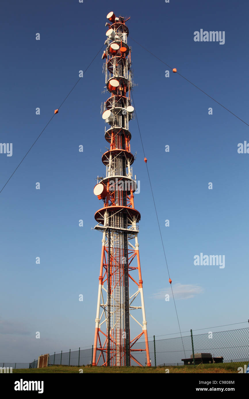 Radio mast on Helgoland. Stock Photo