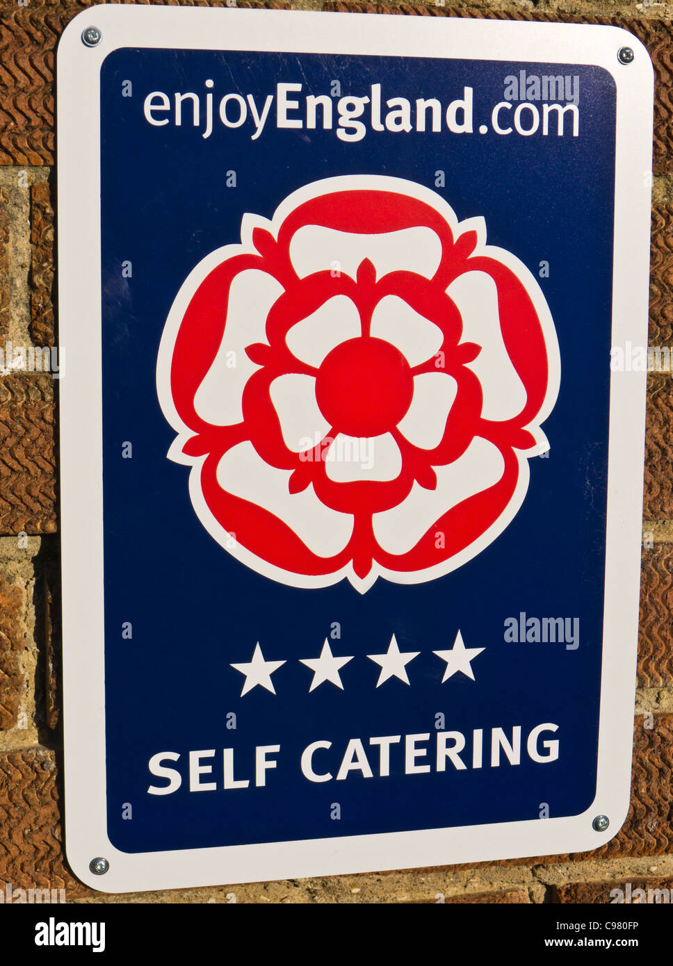Enjoy England four star self catering sign. Stock Photo