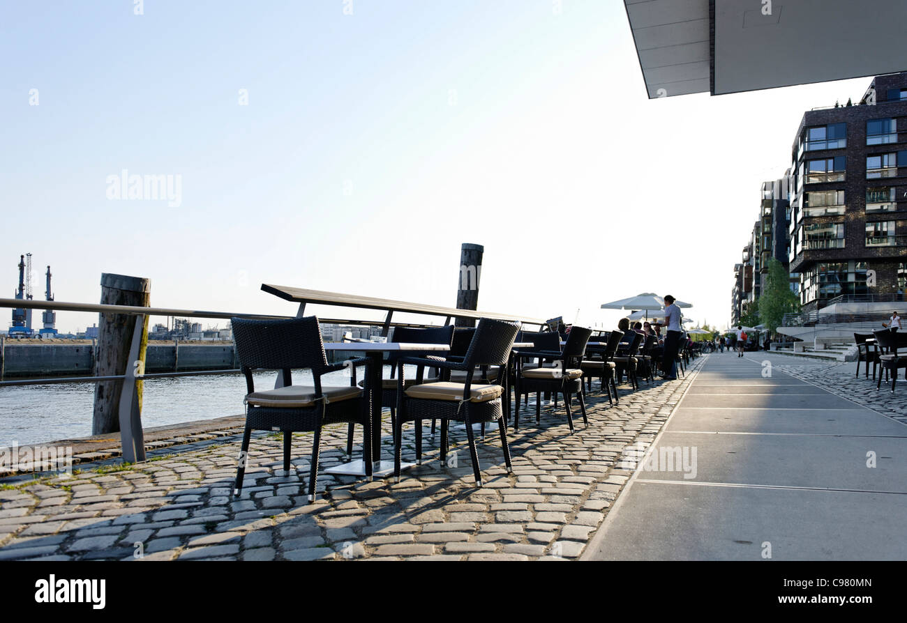 Marco Polo Terrassen terraces, Hafencity, harbour district, Hamburg, Germany Stock Photo