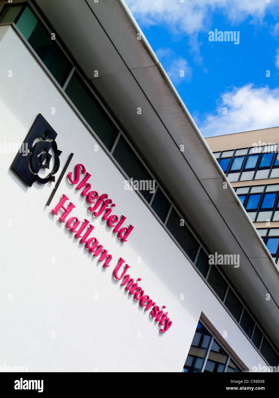 Owen Building Sign on the Owen building of Sheffield Hallam University campus in ...