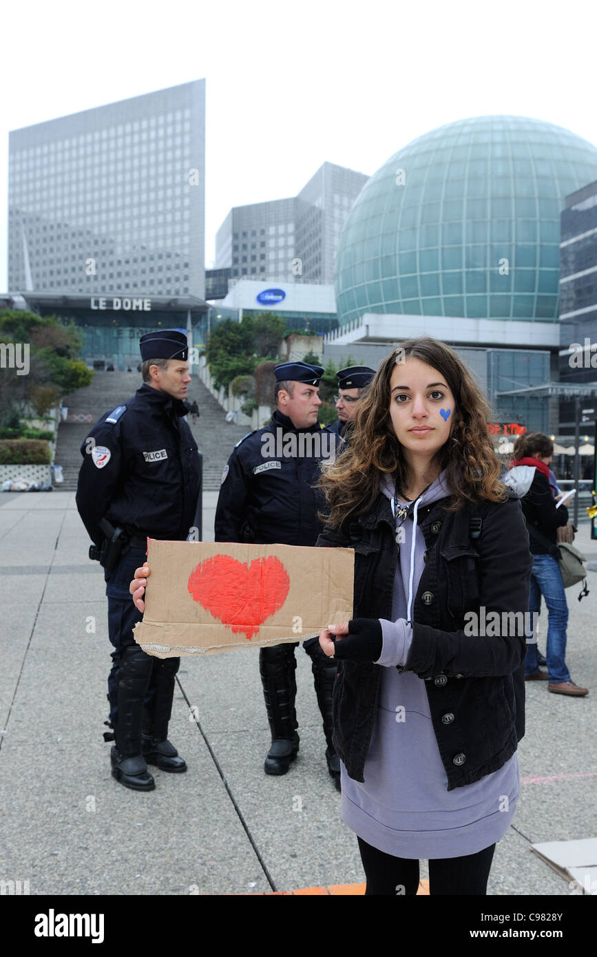 French Indignants in Paris La défense Stock Photo Alamy