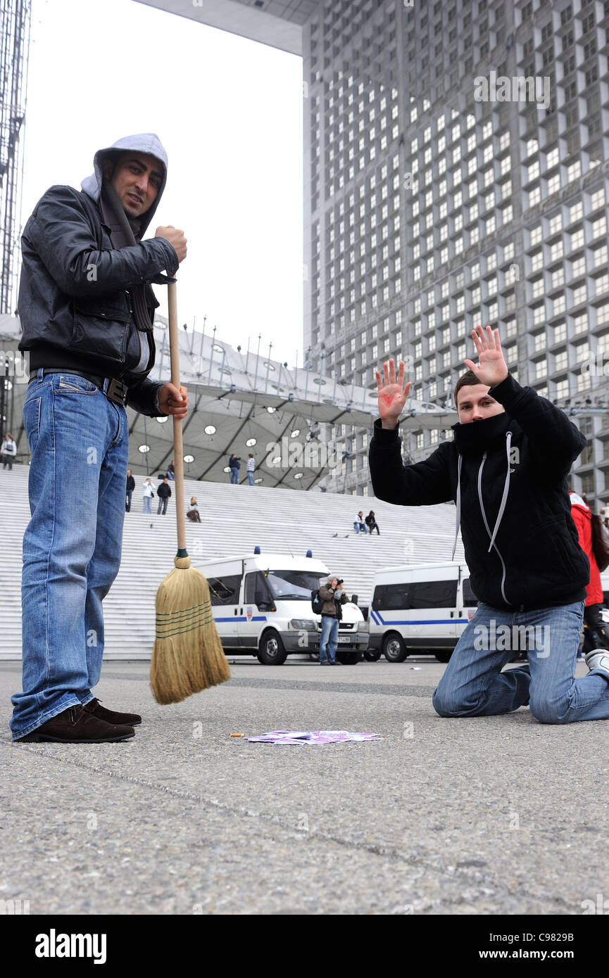 French Indignants in Paris La défense Stock Photo Alamy