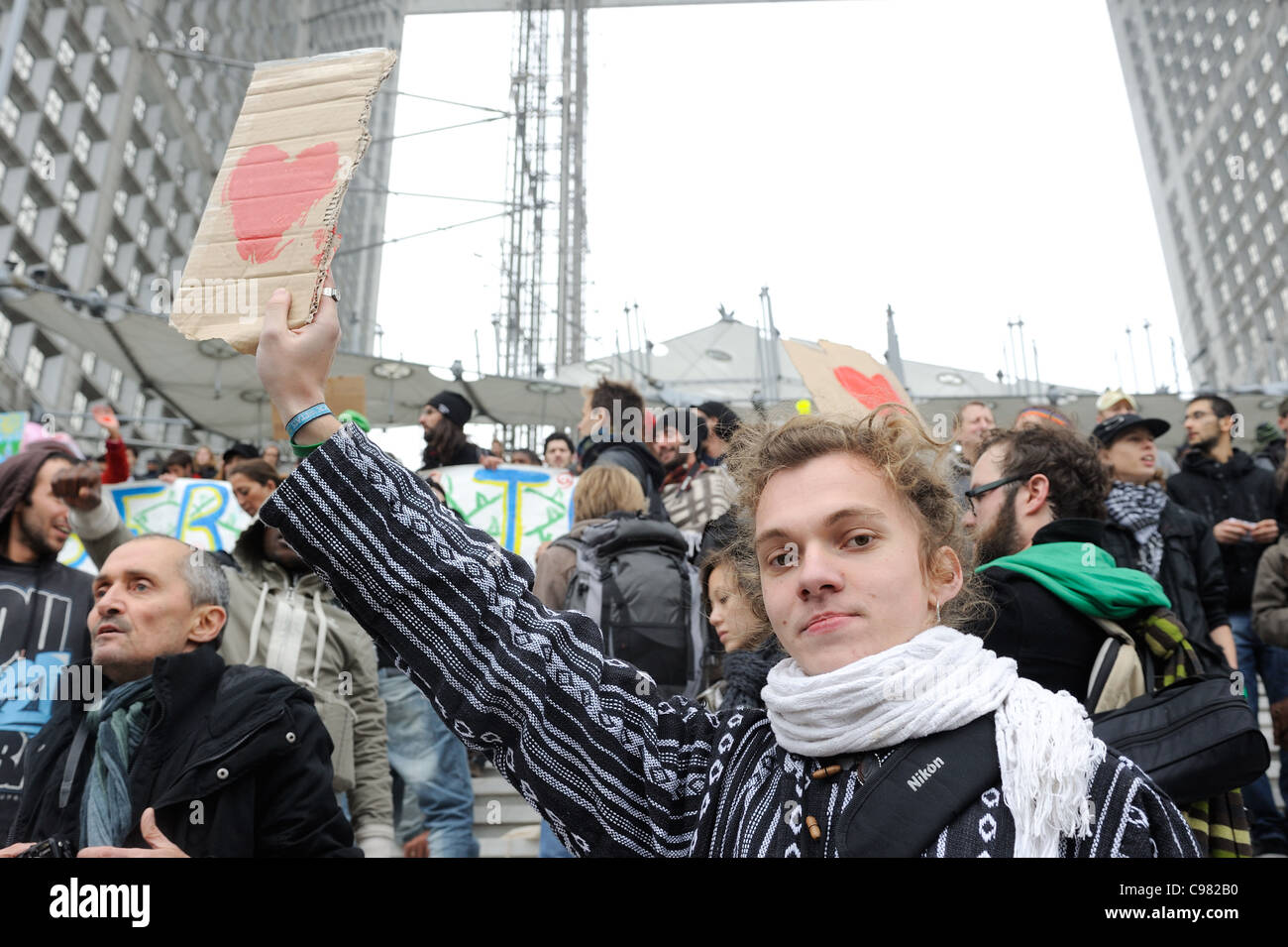 French Indignants in Paris La défense Stock Photo Alamy