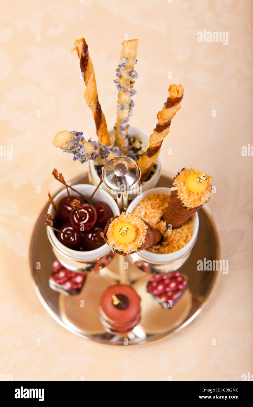 Selection of desserts., CHATEAU SAINT-MARTIN & SPA - 2490 Avenue des Templiers - BP 102 - 06142 VENCE CEDEX Tél. : + 33 (0)4 93 Stock Photo