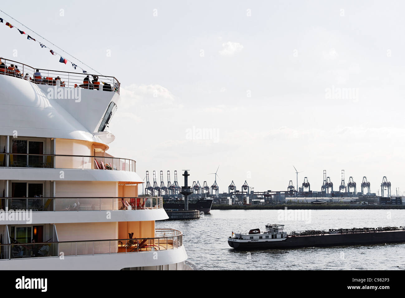 AIDA Cruiseship at the cruise terminal at Altona, Hamburg, Germany, Europe Stock Photo