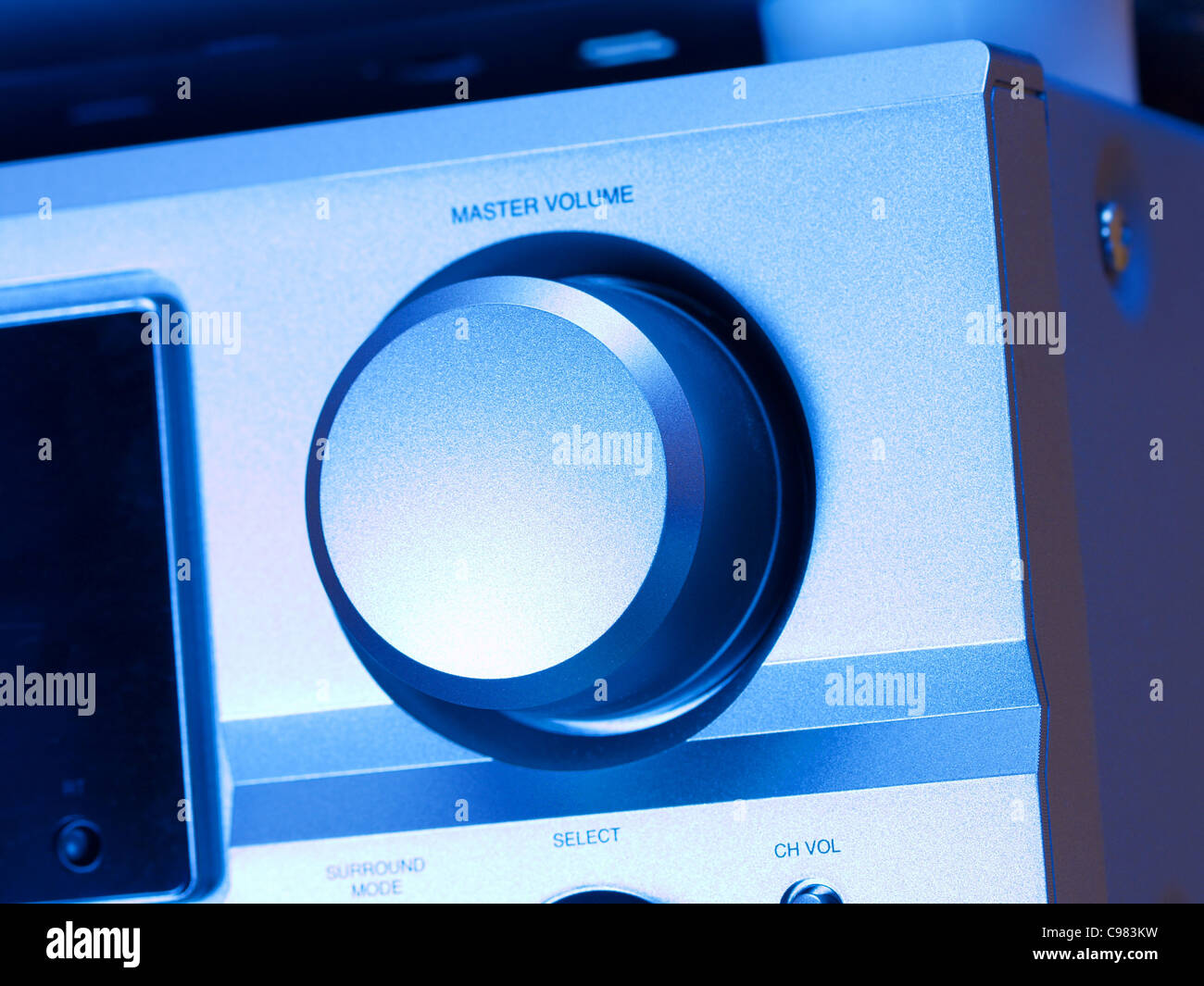 Volume knob on a hifi amplifier Stock Photo Alamy