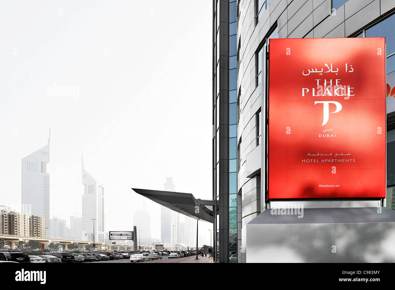 Facade, new luxury hotel THE PLACE, Sheikh Zayed Road, Al Satwa, Dubai