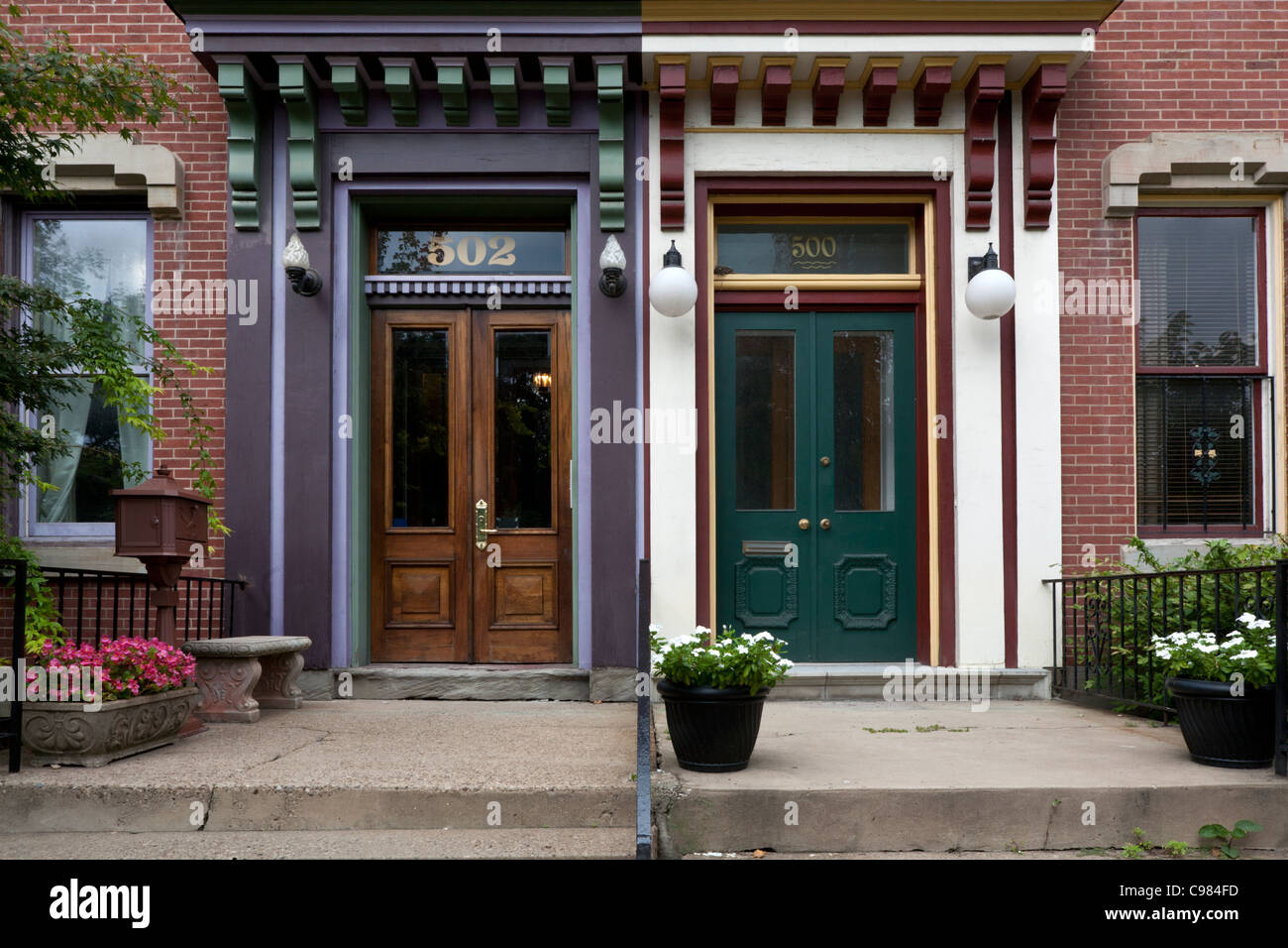 Housefronts in the Mexican Wars Streets district of Pittsburgh