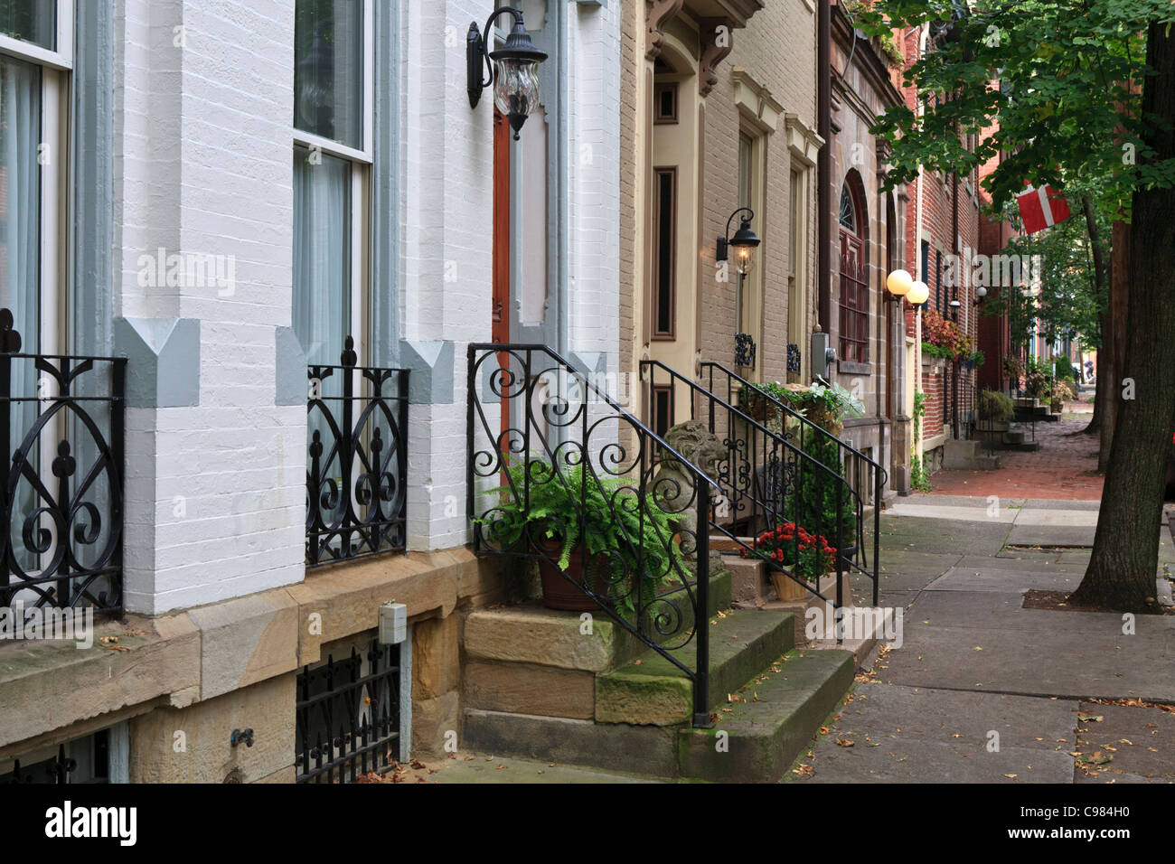 Housefronts in the Mexican Wars Streets district of Pittsburgh