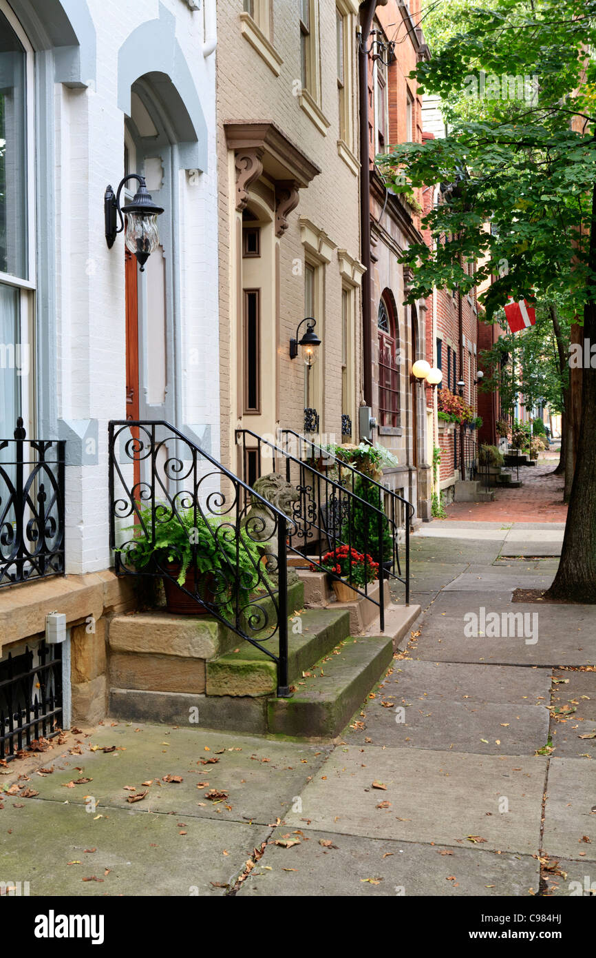 Housefronts in the Mexican Wars Streets district of Pittsburgh
