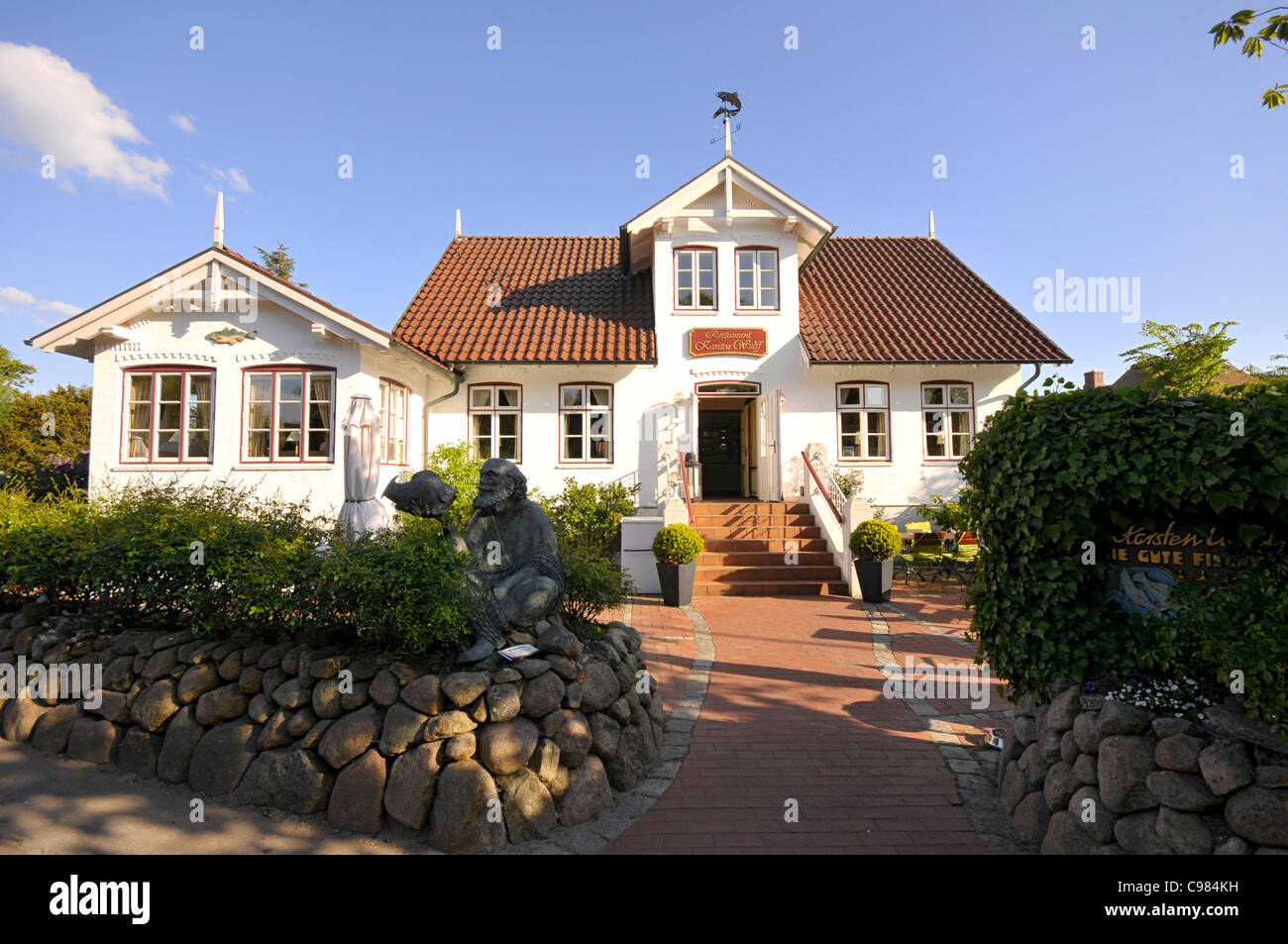 Famous fish restaurant, Karsten Wulff, Keitum district, Sylt, North Frisian  Islands, Schleswig Holstein, Germany, Europe Stock Photo - Alamy