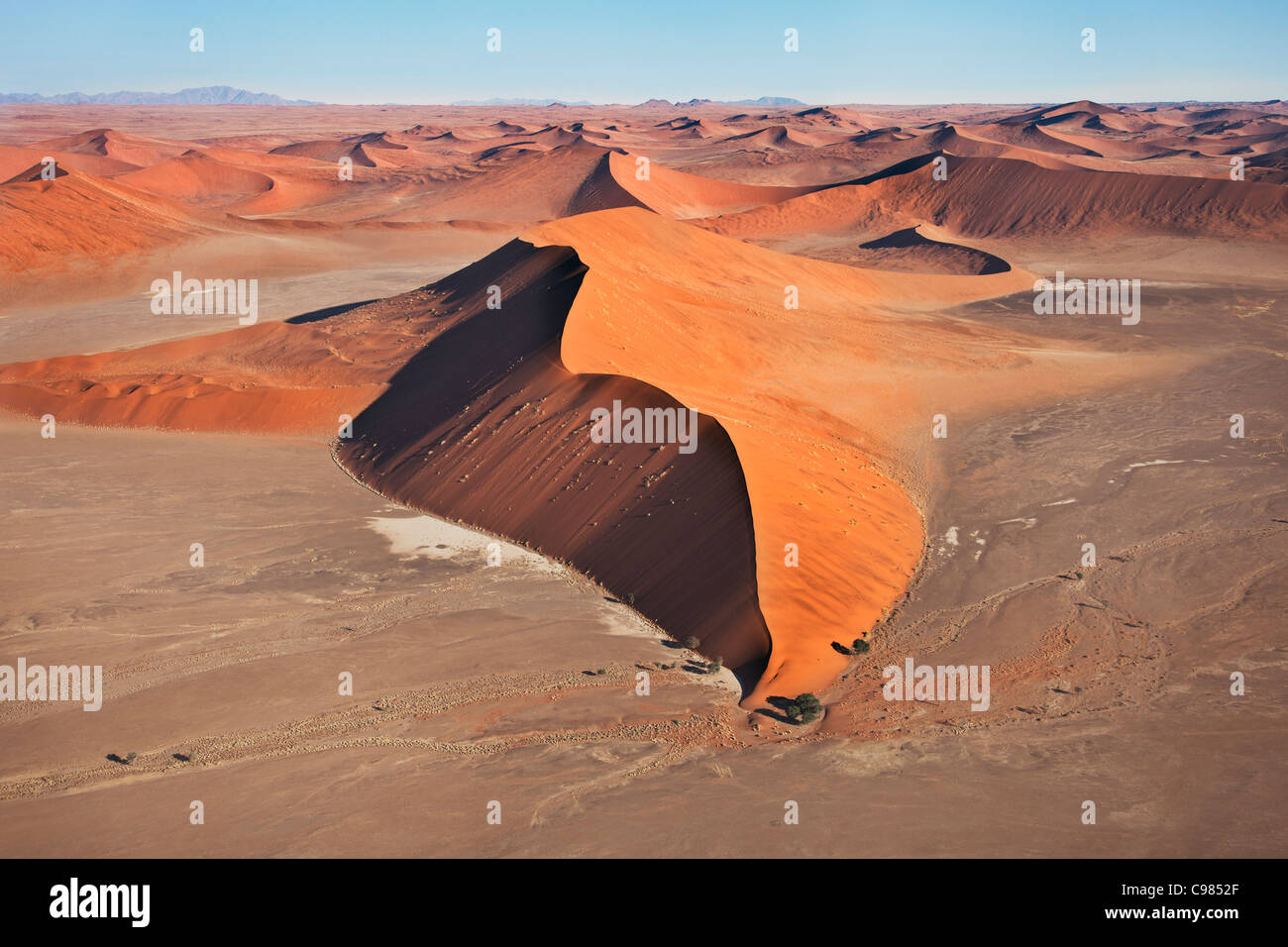 Aerial view of massive sand dune Stock Photo