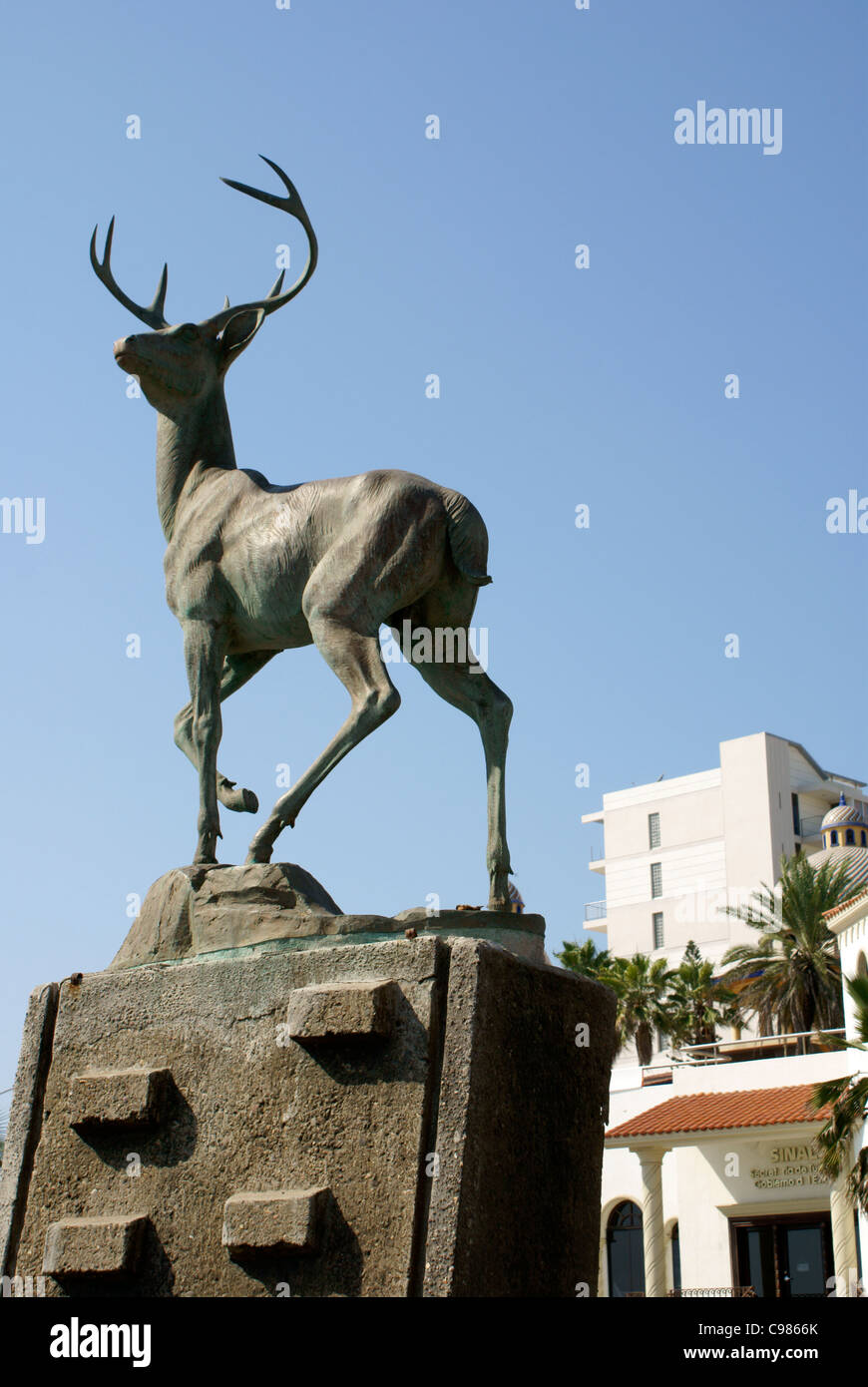 Deer Monument in Old Mazatlan, Sinaloa, Mexico Stock Photo