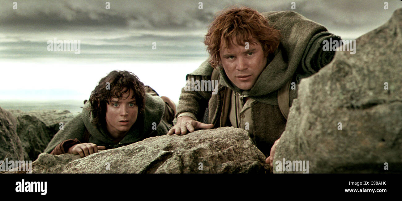 The Lord of Rings  The Two Towers  Year  2002 USA Director Peter Jackson Elijah Wood, Sean Astin,    Based upon Tolkien's Stock Photo