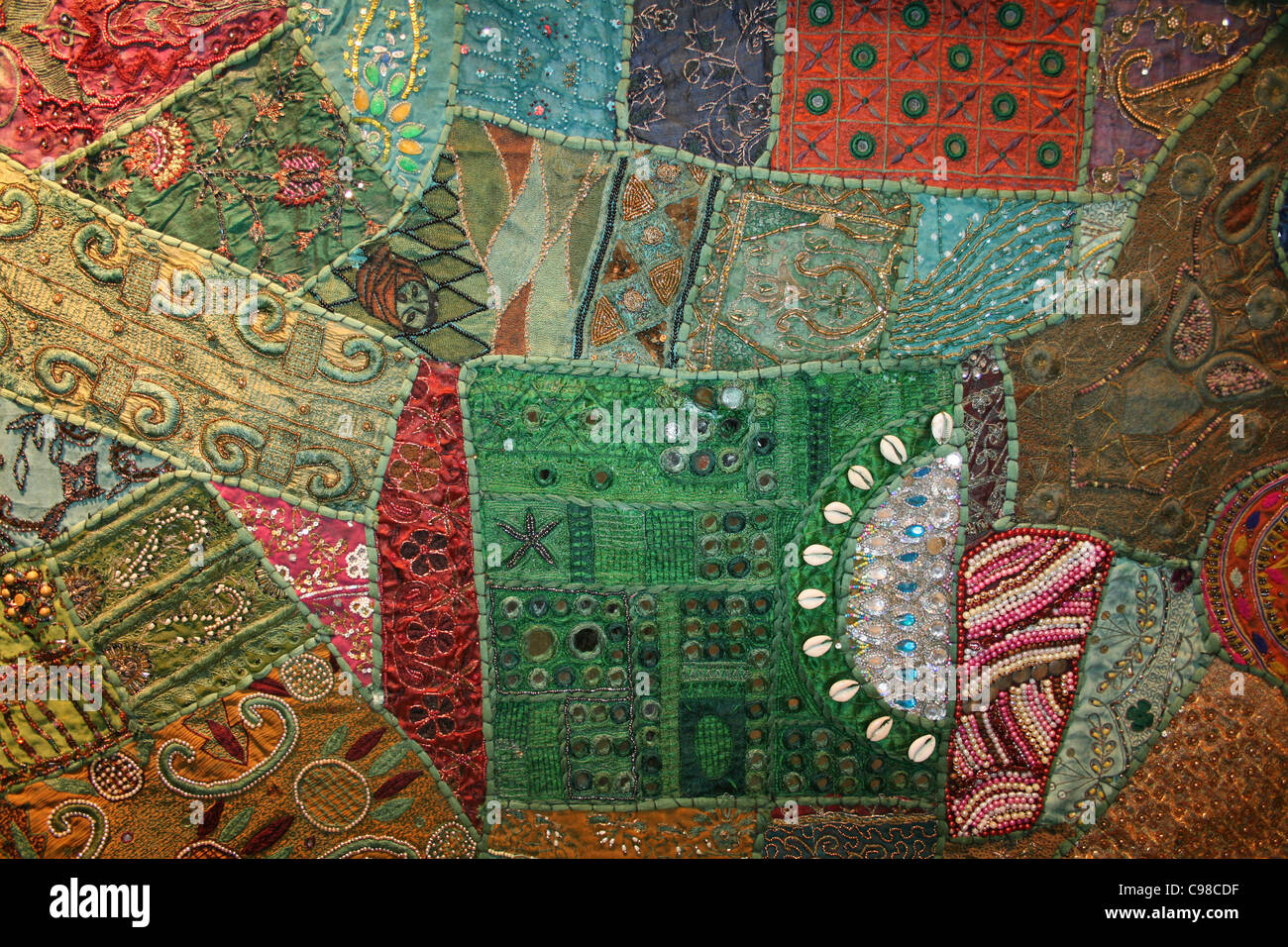 Indian Patchwork Cloth Stock Photo
