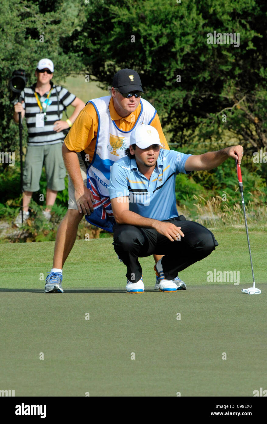 17.11.2011, Melbourne Australia. Jason Day lines up a tee shot with his